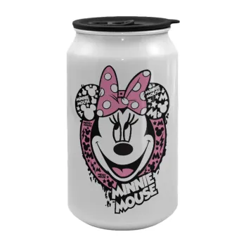 Minnie mouse, Κούπα ταξιδιού μεταλλική με καπάκι (tin-can) 500ml
