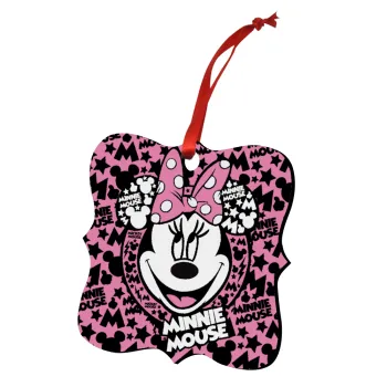 Minnie mouse, Christmas ornament polygon wooden 7.5cm