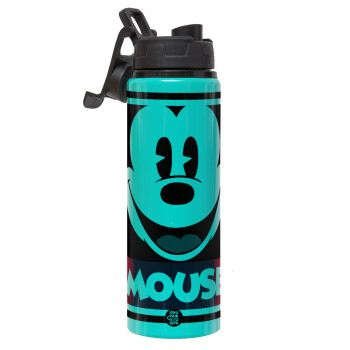 Mickey Mouse, Metallic water bottle with safety lid, 850ml aluminum