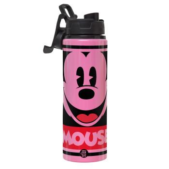 Mickey Mouse, Metallic water bottle with safety lid, 850ml aluminum