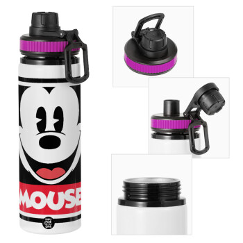 Mickey Mouse, Metallic water bottle with safety lid, 850ml aluminum