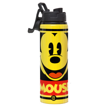 Mickey Mouse, Metallic water bottle with safety lid, 850ml aluminum