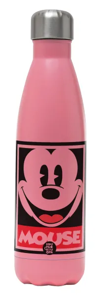Mickey Mouse — Metal mug thermos Pink Mat (Stainless steel), double wall, 500ml