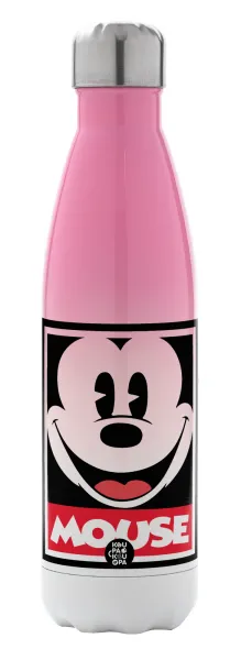 Mickey Mouse — Metal mug thermos Pink/White (Stainless steel), double wall, 500ml