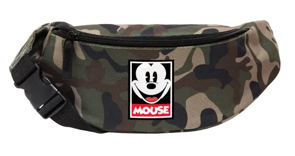 Mickey Mouse — Unisex waist bag (banana) in Jungle camouflage color with 2 pockets