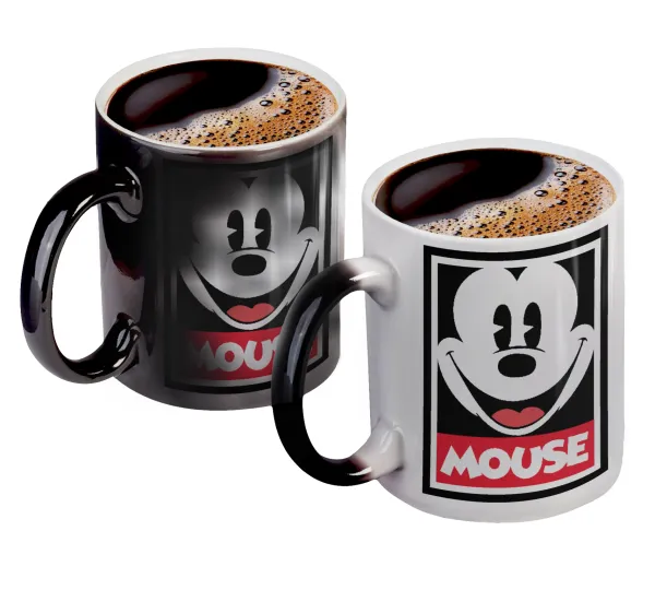 Mickey Mouse — Color changing magic Mug, ceramic, 330ml when adding hot liquid inside, the black colour desappears (1 pcs)