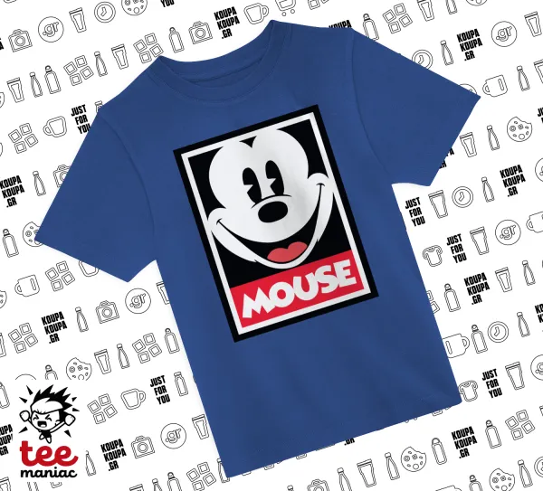 Μίκυ Μάους — ΜΠΛΕ Παιδικό T-Shirt από 100% βαμβάκι, για κάθε μέρα. Vegan & OEKO-TEX πιστοποιημένο.