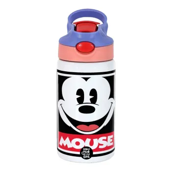 Μίκυ Μάους, Παιδικό παγούρι θερμό, ανοξείδωτο, με καλαμάκι ασφαλείας, ροζ/μωβ (350ml)