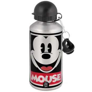 Μίκυ Μάους, Μεταλλικό παγούρι νερού, Ασημένιο, αλουμινίου 500ml