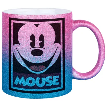 Mickey Mouse, Κούπα Χρυσή/Μπλε Glitter, κεραμική, 330ml