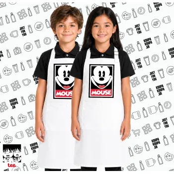 Μίκυ Μάους, Λευκή ΠΑΙΔΙΚΗ Ποδιά μακριά Σεφ ολόσωμη με τσέπες