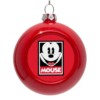 Mickey Mouse, Red Christmas tree ornament bauble 8cm