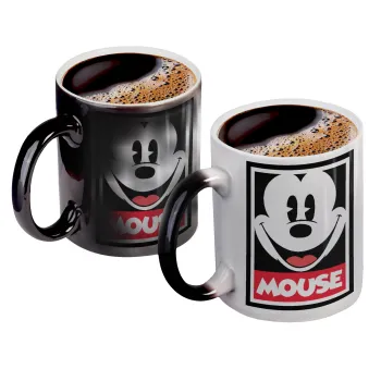 Mickey Mouse, Color changing magic Mug, ceramic, 330ml when adding hot liquid inside, the black colour desappears (1 pcs)