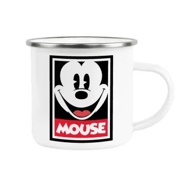Mickey Mouse, Metallic enamel cup white 360ml