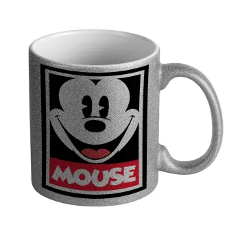 Mickey Mouse, Κούπα Ασημένια Glitter που γυαλίζει, κεραμική, 330ml