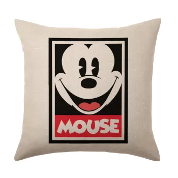 Mickey Mouse, Μαξιλάρι καναπέ ΛΙΝΟ 40x40cm περιέχεται το  γέμισμα