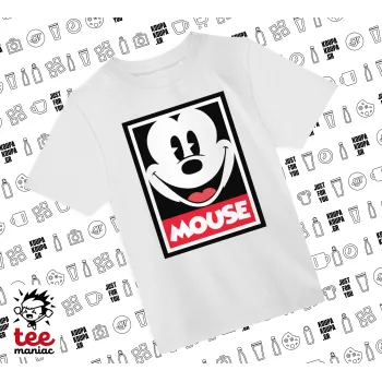 Μίκυ Μάους, Άνετο παιδικό T-Shirt ΛΕΥΚΟ από 100% βαμβάκι, για κάθε μέρα. Vegan & OEKO-TEX πιστοποιημένο.