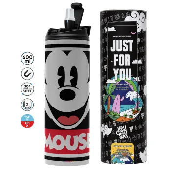 Μίκυ Μάους, Tumbler ποτήρι θερμό ΓΚΡΙ από ανοξείδωτο ατσάλι 600ml