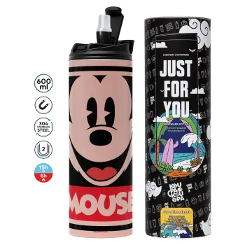 Μίκυ Μάους, Tumbler ποτήρι θερμό ΡΟΖ από ανοξείδωτο ατσάλι 600ml