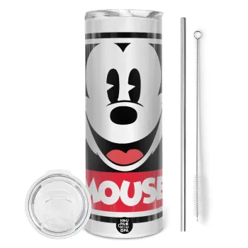Mickey Mouse, Tumbler stainless steel 600ml, with metal straw & cleaning brush