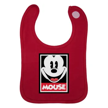 Μίκυ Μάους, Σαλιάρα με Σκρατς Κόκκινη 100% Organic Cotton (0-18 months)