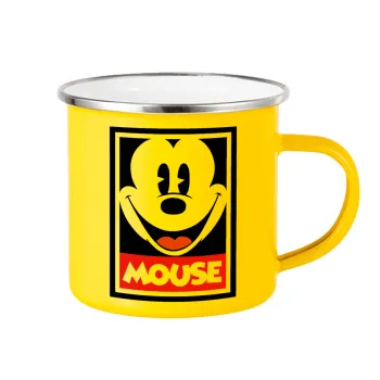 Mickey Mouse, Yellow Enamel Metallic Cup 360ml