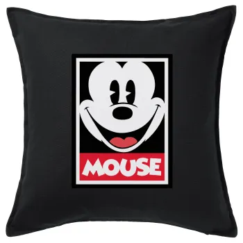 Mickey Mouse, Sofa cushion black 50x50cm includes filling