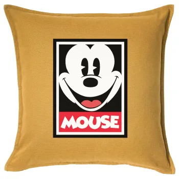 Μίκυ Μάους, Μαξιλάρι καναπέ Κίτρινο 100% βαμβάκι, περιέχεται το γέμισμα (50x50cm)