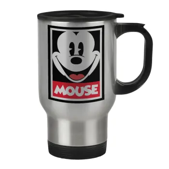 Μίκυ Μάους, Κούπα ταξιδιού ανοξείδωτη με καπάκι, διπλού τοιχώματος (θερμό) 450ml
