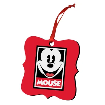 Mickey Mouse, Christmas ornament polygon wooden 7.5cm