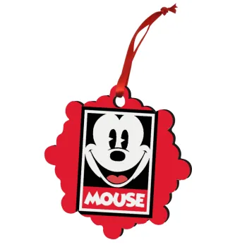 Mickey Mouse, Christmas ornament snowflake wooden 7.5cm