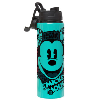 Mickey Mouse, Metallic water bottle with safety lid, 850ml aluminum