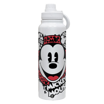 Mickey Mouse, Θερμός 1L Ανοξείδωτο με Βάση Κινητού & Διπλά Τοιχώματα