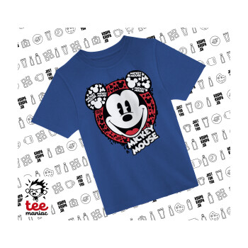Mickey Mouse, Παιδικό T-Shirt ΜΠΛΕ από 100% βαμβάκι, για κάθε μέρα. Vegan & OEKO-TEX πιστοποιημένο.