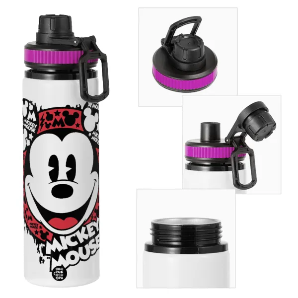 Mickey Mouse — Μεταλλικό παγούρι νερού με καπάκι ασφαλείας, αλουμινίου 850ml