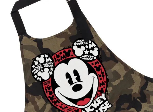 Mickey Mouse — Chef's cooking apron with pockets, cotton, camouflage (adult, 100% cotton)