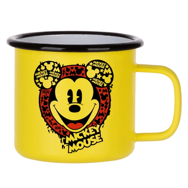 Mickey Mouse — Κούπα Μεταλλική εμαγιέ ΜΑΤ Κίτρινη 360ml