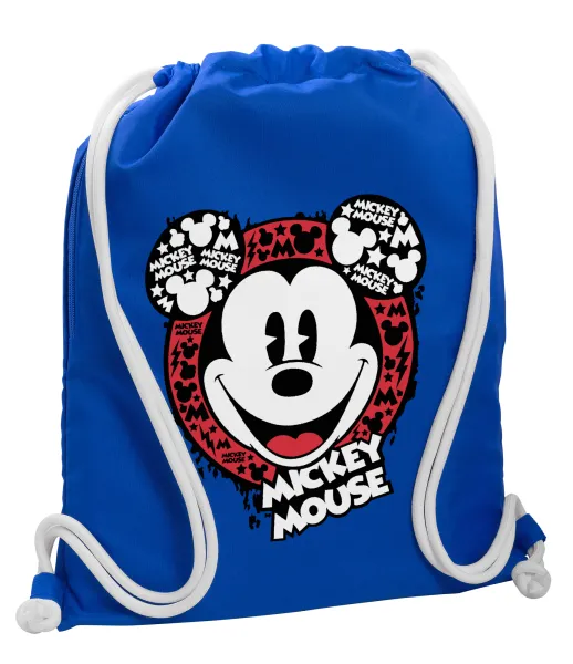 Mickey Mouse — Backpack pouch GYMBAG Blue, with pocket (40x48cm) & thick cords