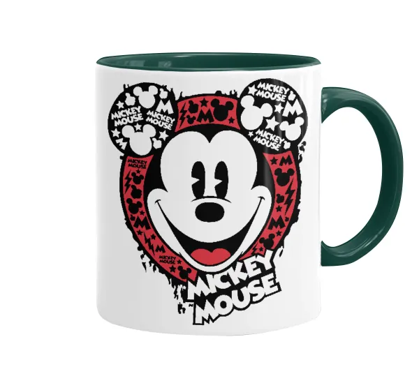 Mickey Mouse — Κούπα χρωματιστή πράσινη, κεραμική, 330ml