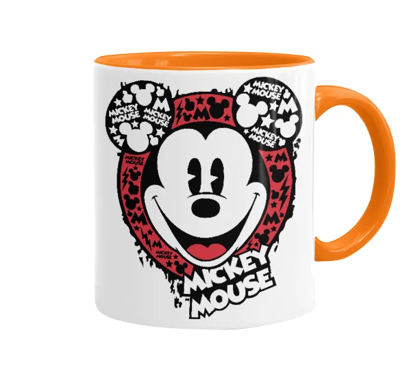 Mickey Mouse — Κούπα χρωματιστή πορτοκαλί, κεραμική, 330ml