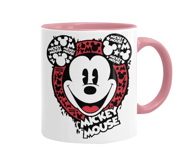 Mickey Mouse — Κούπα χρωματιστή ροζ, κεραμική, 330ml