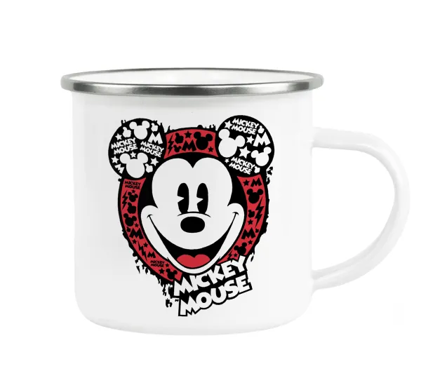 Mickey Mouse — Metallic enamel cup white 360ml