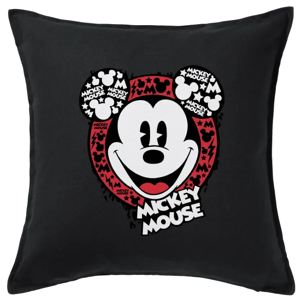 Mickey Mouse — Μαξιλάρι καναπέ Μαύρο 100% βαμβάκι, περιέχεται το γέμισμα (50x50cm)