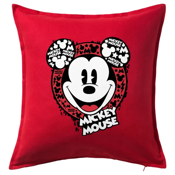 Mickey Mouse — Μαξιλάρι καναπέ Κόκκινο 100% βαμβάκι, περιέχεται το γέμισμα (50x50cm)