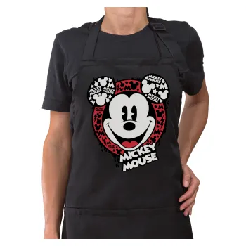 Mickey Mouse, Ποδιά μακριά Σεφ ολόσωμη με τσέπες Μαύρη (ΕΝΗΛΙΚΩΝ)