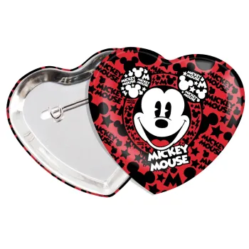 Mickey Mouse, Κονκάρδα παραμάνα καρδιά (57x52mm)