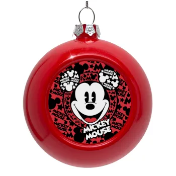 Mickey Mouse, Στολίδι Χριστουγεννιάτικη μπάλα δένδρου Κόκκινη 8cm