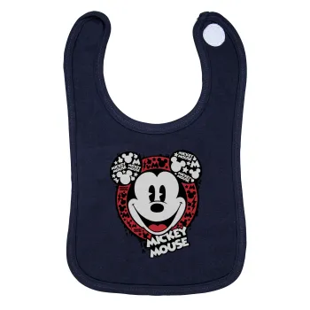 Mickey Mouse, Σαλιάρα με Σκρατς 100% Organic Cotton Μπλε (0-18 months)