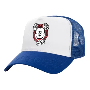 Mickey Mouse, Καπέλο Ενηλίκων Structured Trucker, με Δίχτυ, ΛΕΥΚΟ/ΜΠΛΕ (100% ΒΑΜΒΑΚΕΡΟ, ΕΝΗΛΙΚΩΝ, UNISEX, ONE SIZE)