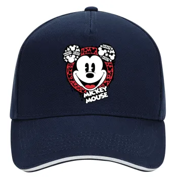 Mickey Mouse, DRILL Καπέλο Ενηλίκων Ultimate ΜΠΛΕ/ΛΕΥΚΟ, (100% ΒΑΜΒΑΚΕΡΟ, ΕΝΗΛΙΚΩΝ, UNISEX, ONE SIZE)